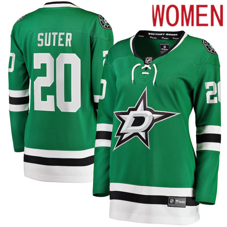 Women Dallas Stars #20 Ryan Suter Fanatics Branded Kelly Green Breakaway Player NHL Jersey->women nhl jersey->Women Jersey